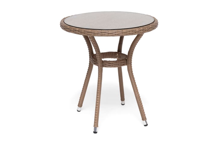 Cafébord Hillerstorp Lotus 60 cm Rund - Klartglass/Brun - Hagemøbler & utemiljø - Hagebord - Cafébord
