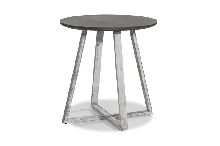 Cafébord Visby 70 cm Rundt - Hvit|Akasie - Hagemøbler & utemiljø - Hagebord - Cafébord