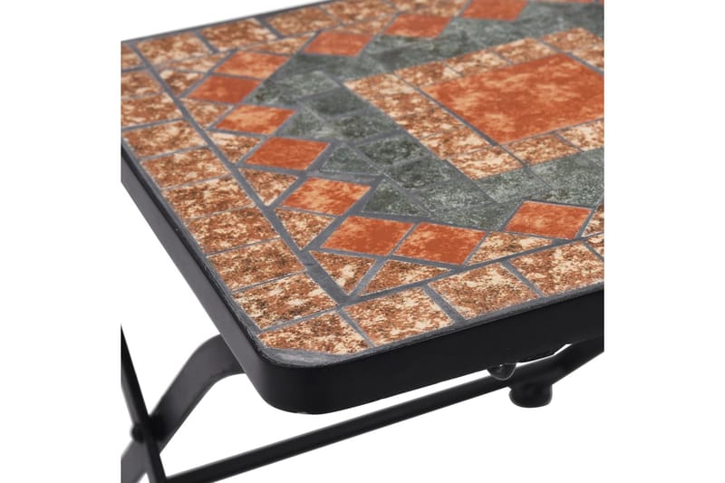 Mosaikkbistrosett med keramikkfliser 3 deler oransje/grå - Hagemøbler & utemiljø - Hagebord - Cafébord