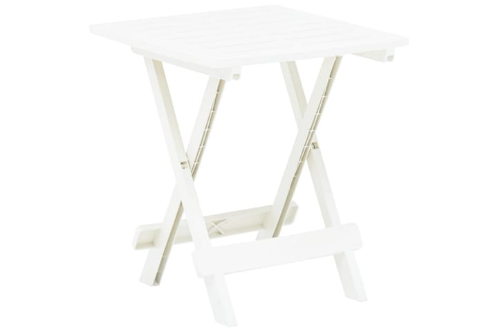 Sammenleggbart hagebord hvit 45x43x50 cm plast - Hagemøbler & utemiljø - Hagebord - Cafébord