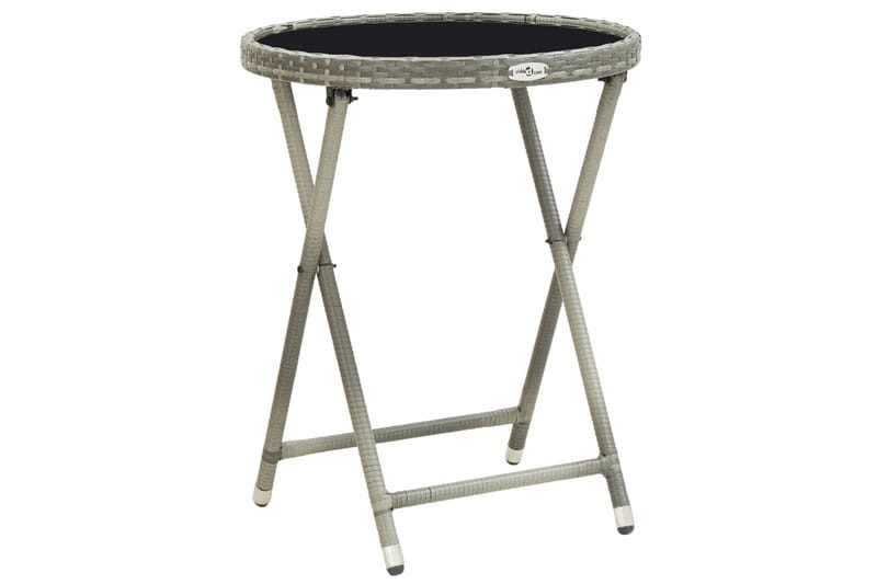 Tebord grå 60 cm polyrotting og herdet glass - Hagemøbler & utemiljø - Hagebord - Spisebord ute