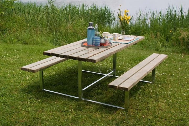Basic bord- og benkesett lengde 177 cm - Grå|Beige - Hagemøbler & utemiljø - Hagebord - Piknikbord