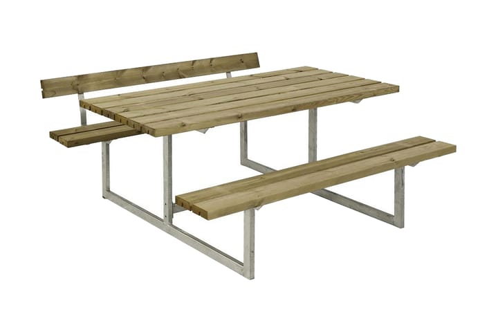 Basic bord- og benkesett med 1 ryggstøtte - Grå|Beige - Hagemøbler & utemiljø - Hagebord - Piknikbord