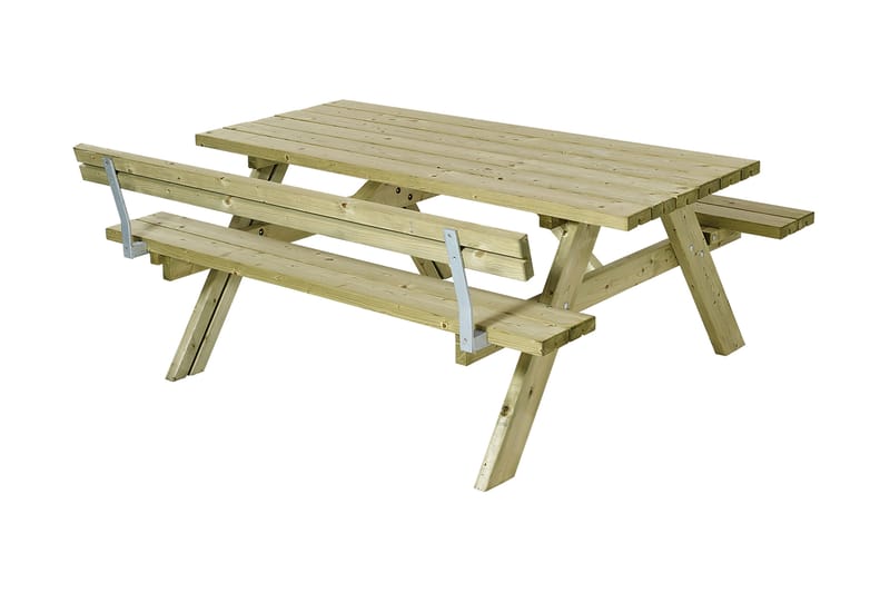 Bord- og benkesett med 1 ryggstøtte - Grå|Beige - Hagemøbler & utemiljø - Hagebord - Piknikbord