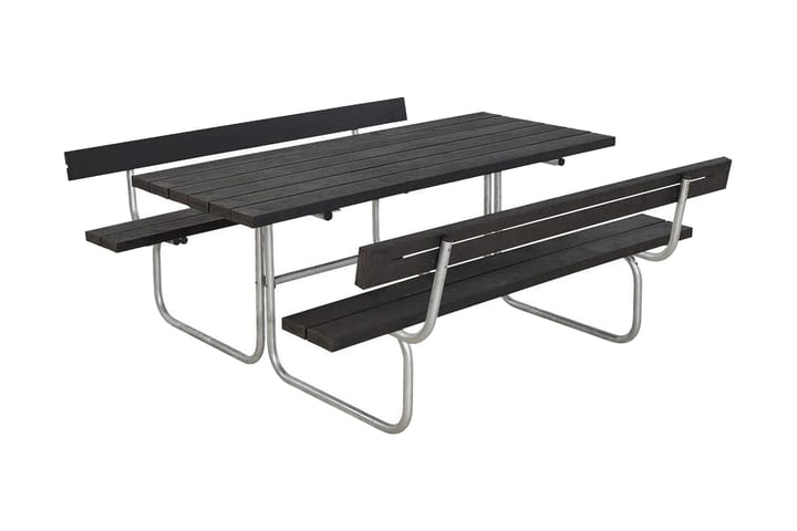 Classic bord- og benkesett med 2 ryggstøtter B: 177 L: 177 H - Svart - Hagemøbler & utemiljø - Hagebord - Piknikbord