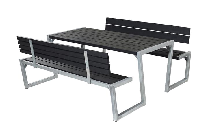 Zigma sett med planker + 2 ryggstøtter - Svart - Hagemøbler & utemiljø - Hagebord - Piknikbord