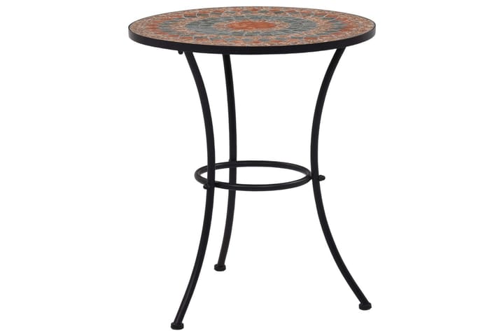 Mosaikkbistrobord oransje/grå 60 cm keramikk - Oransj - Hagemøbler & utemiljø - Hagebord - Sidebord utendørs