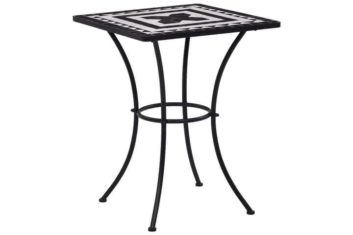 Mosaikkbistrobord svart og hvit 60 cm keramikk - Svart - Hagemøbler & utemiljø - Hagebord - Sidebord utendørs