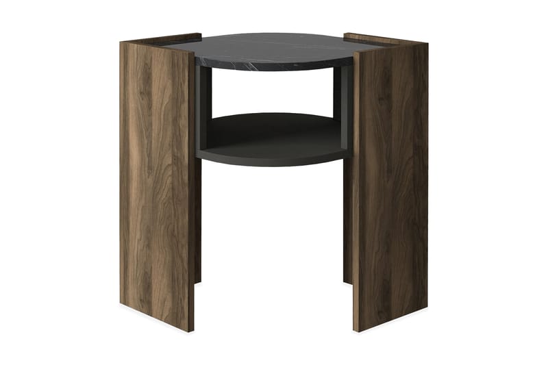 Sidebord Mathon 48 cm - Valnøtt|Grå|Svart - Hagemøbler & utemiljø - Hagebord - Sidebord utendørs
