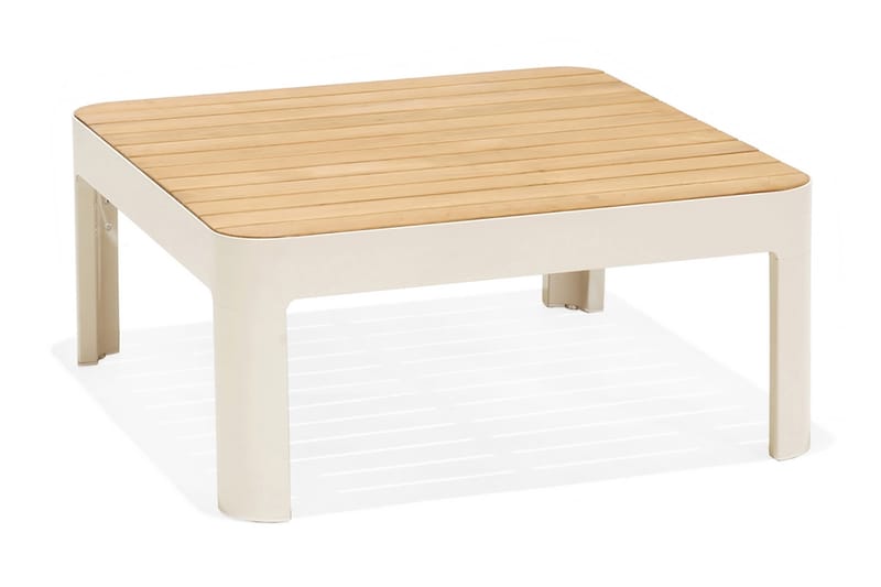 Cafébord Portals 72 cm - Hvit/Tre - Hagemøbler & utemiljø - Hagebord - Loungebord & Sofabord utendørs