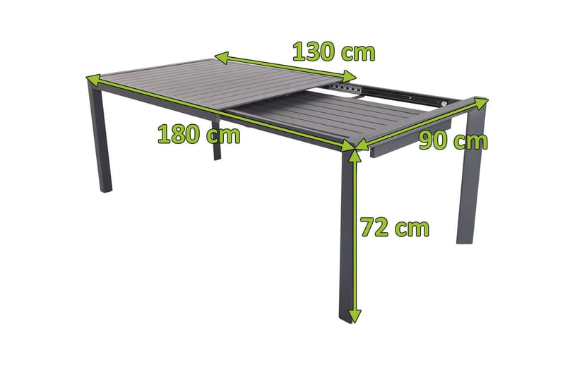 Forlengningsbart spisebord - Antrasitt - Hagemøbler & utemiljø - Hagebord - Spisebord ute