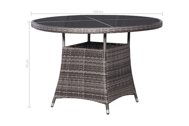 Hagebord grå 110x74 cm polyrotting - Grå - Hagemøbler & utemiljø - Hagebord - Spisebord ute