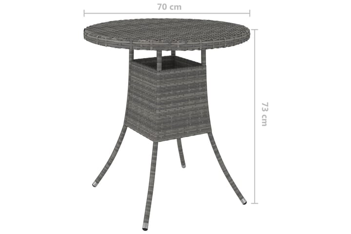 Hagebord grå 70x70x73 cm polyrotting - Grå - Hagemøbler & utemiljø - Hagebord - Spisebord ute