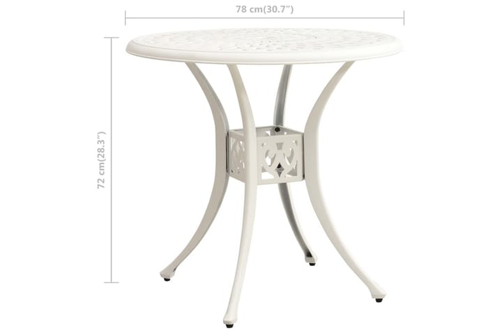 Hagebord hvit 78x78x72 cm støpt aluminium - Hvit - Hagemøbler & utemiljø - Hagebord - Spisebord ute