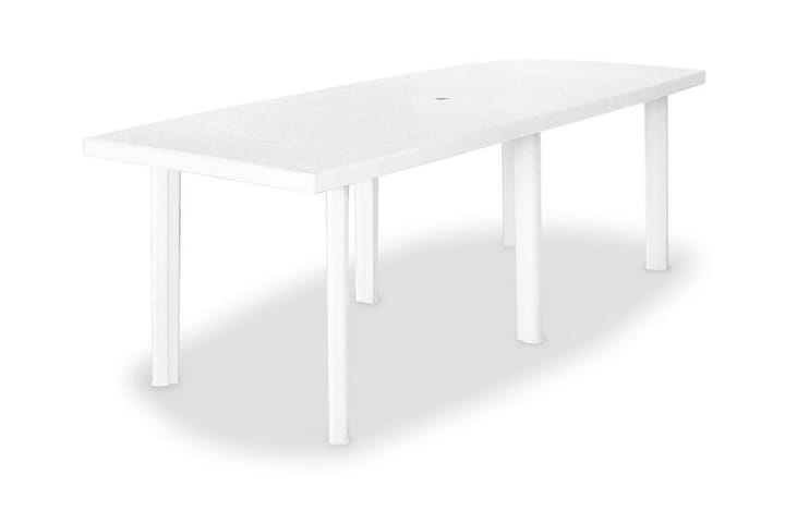Hagebord hvitt 210x96x72 cm plast - Hvit - Hagemøbler & utemiljø - Hagebord - Spisebord ute