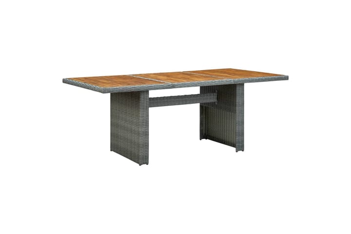 Hagebord lysegrå polyrotting og heltre akasie - Grå - Hagemøbler & utemiljø - Hagebord - Spisebord ute