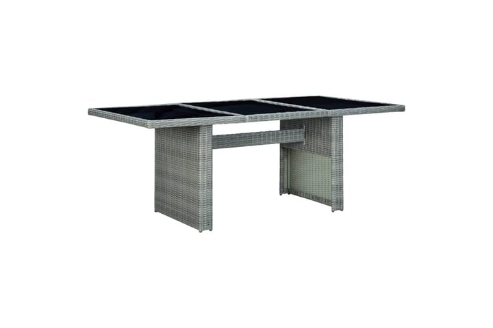 Hagebord lysegrå polyrotting og herdet glass - Grå - Hagemøbler & utemiljø - Stoler & Lenestoler - Utelenestoler