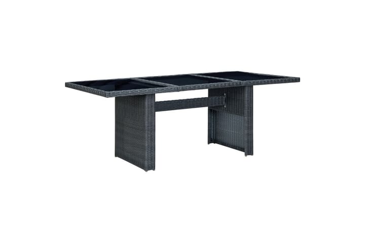 Hagebord mørkegrå polyrotting og herdet glass - Grå - Hagemøbler & utemiljø - Hagebord - Spisebord ute