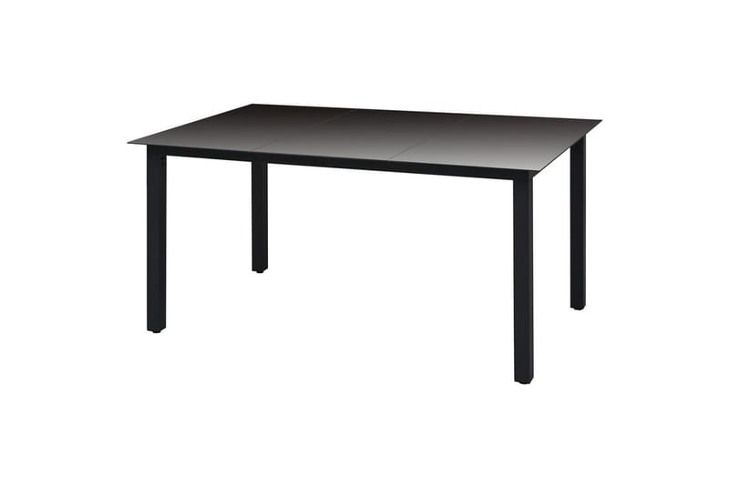 Hagebord svart 150x90x74 cm aluminium og glass - Svart - Hagemøbler & utemiljø - Hagebord - Spisebord ute
