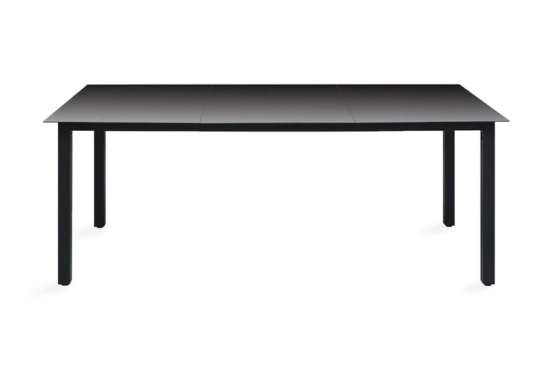 Hagebord svart 190x90x74 cm aluminium og glass - Svart - Hagemøbler & utemiljø - Hagebord - Loungebord & Sofabord utendørs