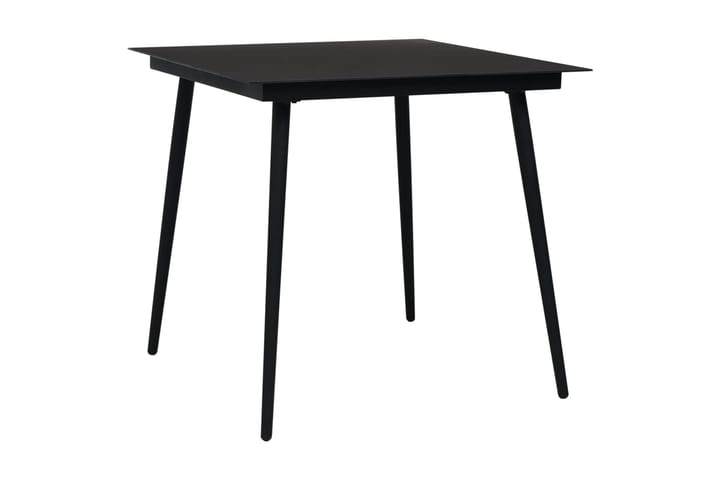 Hagebord svart 80x80x74 cm stål og glass - Svart - Hagemøbler & utemiljø - Hagebord - Spisebord ute