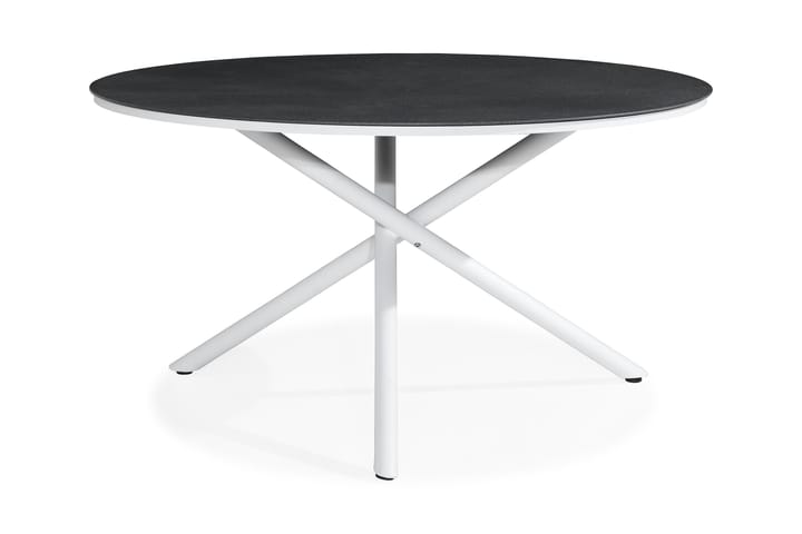 Spisebord Alex 140 cm Rundt - Hvit|Grå Steinlook - Hagemøbler & utemiljø - Hagebord - Spisebord ute