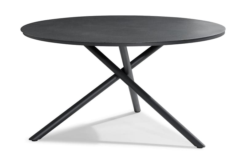 Spisebord Alex 140 cm Rundt - Svart|Grå Steinlook - Hagemøbler & utemiljø - Hagebord - Spisebord ute