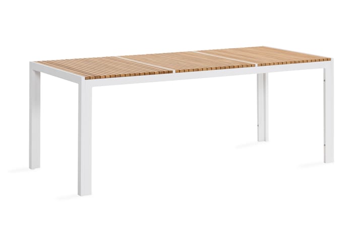 Spisebord Barkar 200 cm - Teak/Hvit - Hagemøbler & utemiljø - Hagebord - Spisebord ute