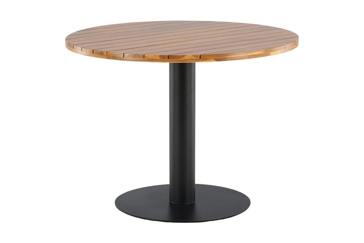 Spisebord Collum Rundt 100 cm - Svart / Akasie - Hagemøbler & utemiljø - Hagebord - Spisebord ute
