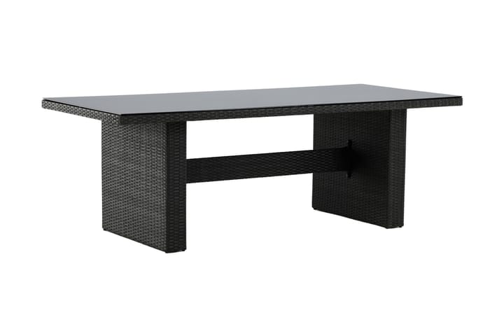 Spisebord Kasika 200x100 - Glass|Svart - Hagemøbler & utemiljø - Hagebord - Spisebord ute