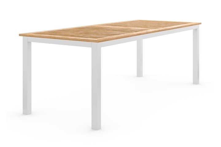 Spisebord Las Vegas Forlengningsbart 220x280x100 cm - Hvit|Teak - Hagemøbler & utemiljø - Hagebord - Spisebord ute