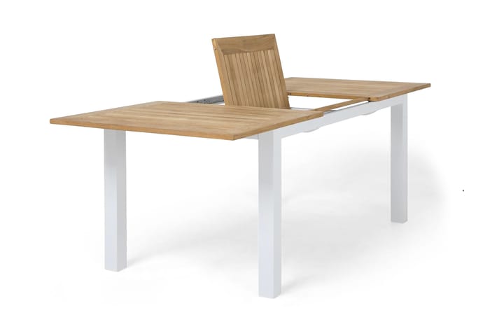 Spisebord Las Vegas Forlengningsbart 220x280x100 cm - Hvit|Teak - Hagemøbler & utemiljø - Hagebord - Spisebord ute