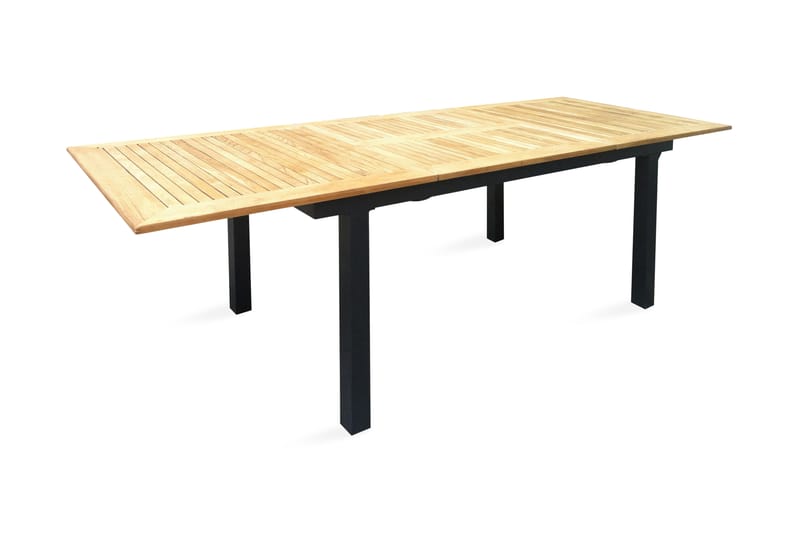Spisebord Mexico Forlengningsbart 160 cm - Svart/Teak - Hagemøbler & utemiljø - Hagebord - Spisebord ute