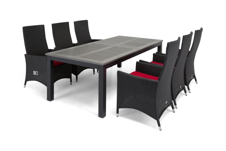 Spisebord Monaco Forlengningsbart 220-280x100 cm - Svart - Hagemøbler & utemiljø - Hagebord - Spisebord ute