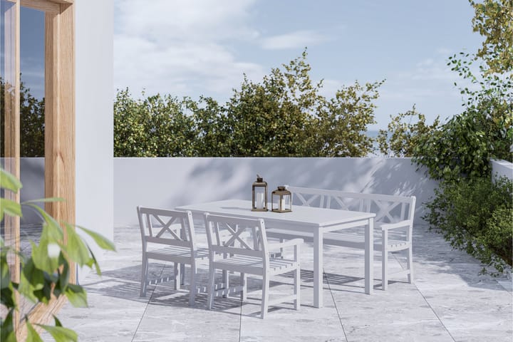 Spisebord Oaxen 180 cm Hvit/ Akasie - Hagemøbler & utemiljø - Hagebord - Spisebord ute