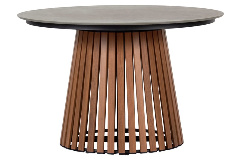 Spisebord Outfit 115 cm Rundt - Brun/Grå - Hagemøbler & utemiljø - Hagebord - Spisebord ute