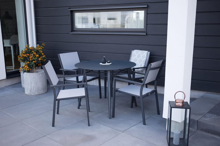 Spisebord Santorini Rundt 100 cm Svart/Grå - Venture Home - Hagemøbler & utemiljø - Hagebord - Spisebord ute