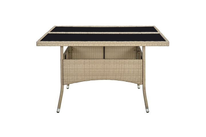 Utendørs spisebord beige polyrotting og glass - Beige - Hagemøbler & utemiljø - Hagebord - Spisebord ute