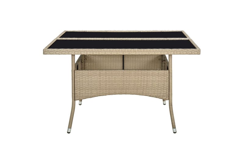 Utendørs spisebord beige polyrotting og glass - Beige - Hagemøbler & utemiljø - Hagebord - Spisebord ute