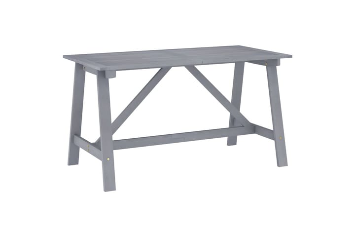 Utendørs spisebord grå 140x70x73,5 cm heltre akasie - Grå - Hagemøbler & utemiljø - Hagebord - Spisebord ute