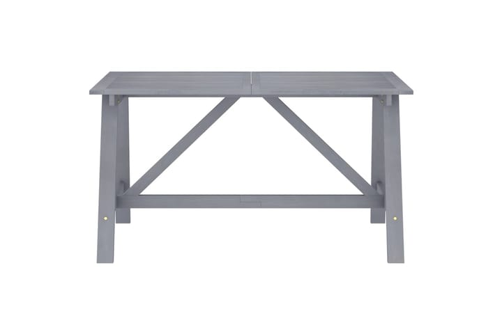 Utendørs spisebord grå 140x70x73,5 cm heltre akasie - Grå - Hagemøbler & utemiljø - Hagebord - Spisebord ute