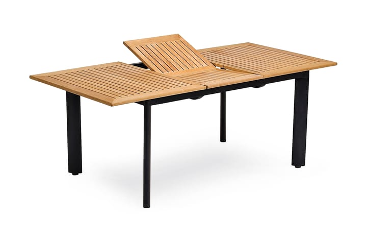 Bord Nydala 150-200 cm Svart/Teak - Hagemøbler - Hagebord - Spisebord