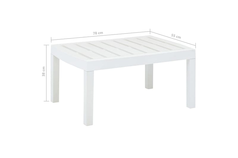 Salongbord hvit 78x55x38 cm plast - Hvit - Hagemøbler - Hagebord - Spisebord