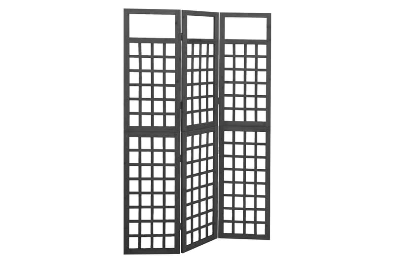 Romdeler/espalier 3 paneler heltre gran svart 121x180 cm - Svart - Hagemøbler & utemiljø - Hagedekorasjon & utemiljø - Espalier