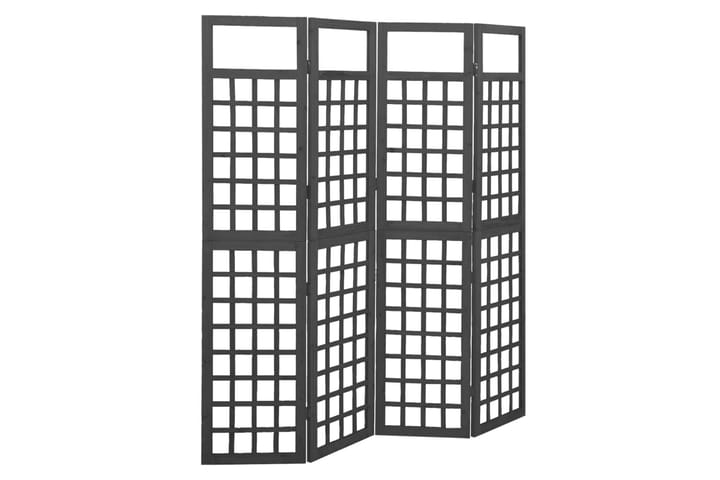 Romdeler/espalier 4 paneler heltre gran svart 161x180 cm - Svart - Hagemøbler & utemiljø - Hagedekorasjon & utemiljø - Espalier