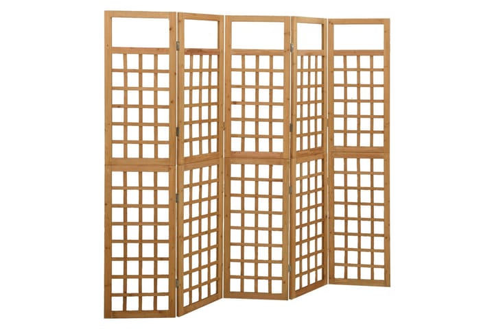 Romdeler/espalier 5 paneler heltre gran 201,5x180 cm - Brun - Hagemøbler & utemiljø - Hagedekorasjon & utemiljø - Espalier