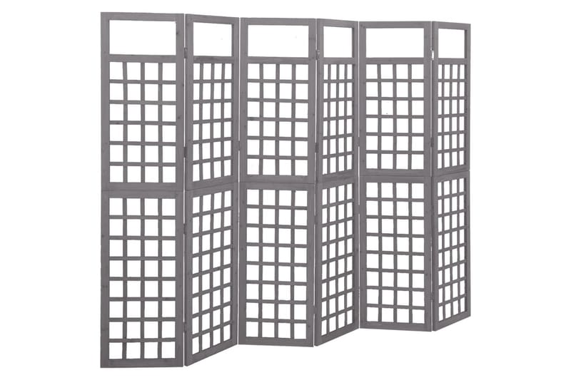 Romdeler/espalier 6 paneler heltre gran grå 242,5x180 cm - Grå - Hagemøbler & utemiljø - Hagedekorasjon & utemiljø - Espalier