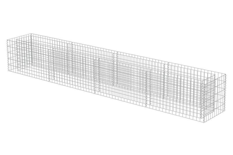 Gabion høybed galvanisert stål 360x50x50 cm - Sølv - Hagemøbler & utemiljø - Hagedekorasjon & utemiljø - Gjerder & Grinder