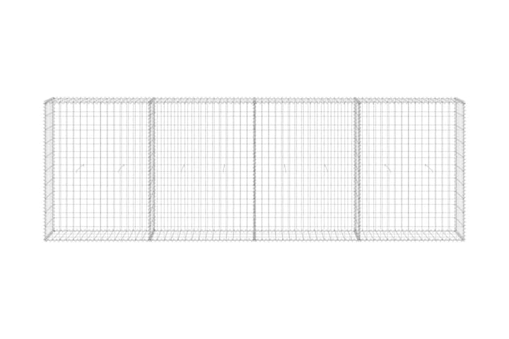 Gabion med dekker galvanisert stål 300x30x100 cm - Silver - Hagemøbler & utemiljø - Hagedekorasjon & utemiljø - Gjerder & Grinder