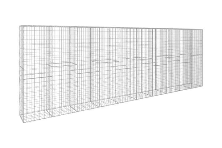 Gabionvegg med deksel galvanisert stål 600x50x200 cm - Hagemøbler & utemiljø - Hagedekorasjon & utemiljø - Gjerder & Grinder
